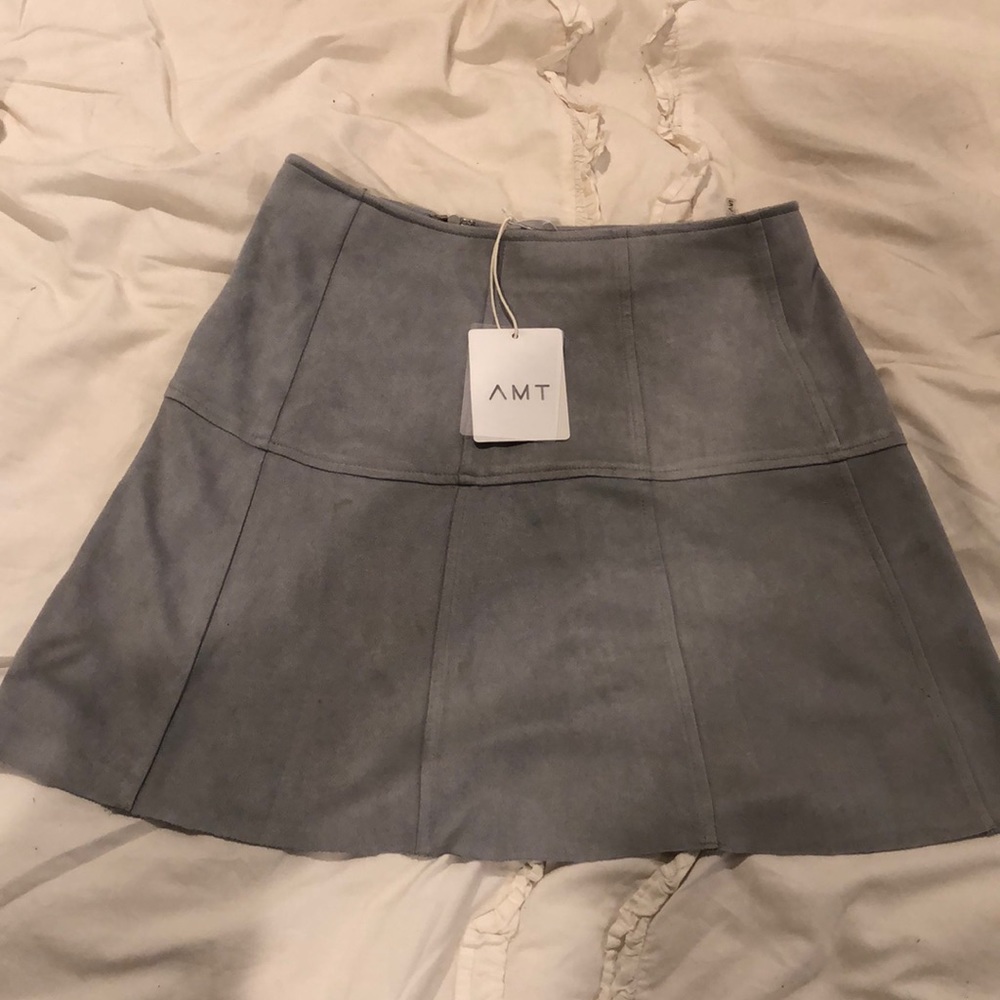 Grey suede skirt